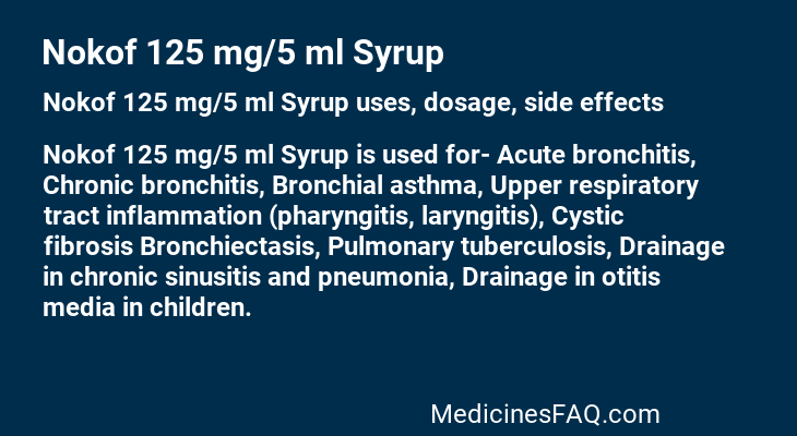 Nokof 125 mg/5 ml Syrup