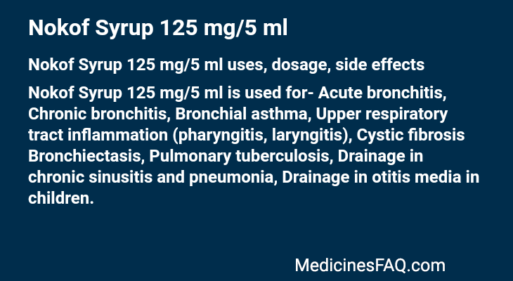 Nokof Syrup 125 mg/5 ml