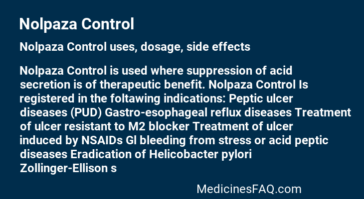 Nolpaza Control