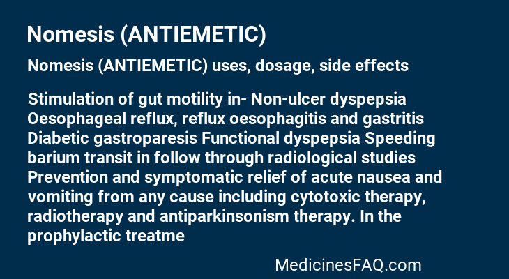 Nomesis (ANTIEMETIC)