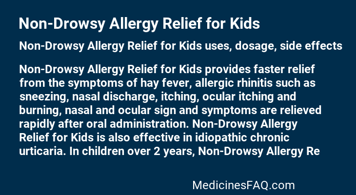 Non-Drowsy Allergy Relief for Kids