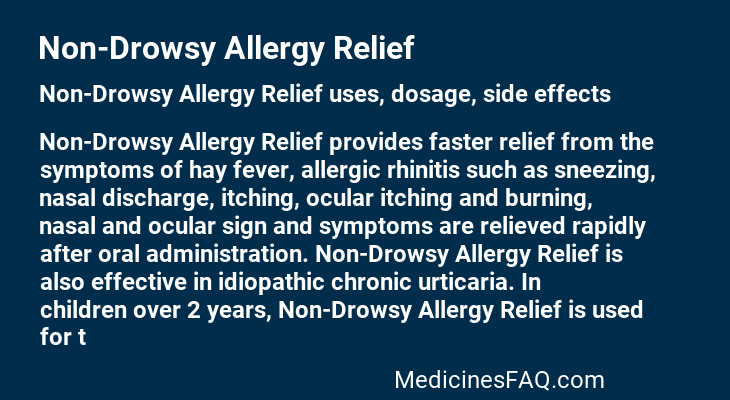 Non-Drowsy Allergy Relief
