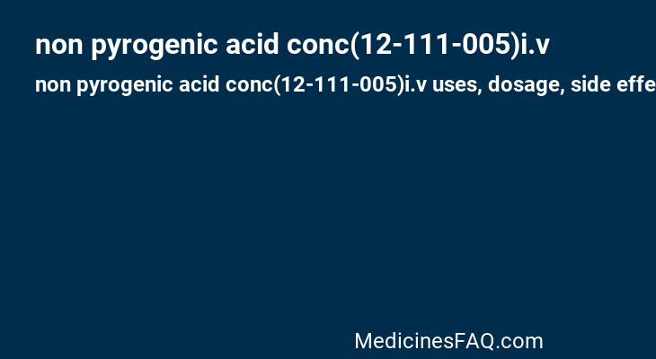 non pyrogenic acid conc(12-111-005)i.v