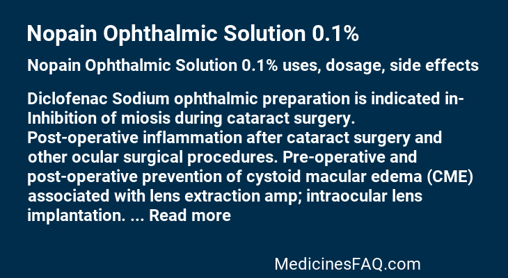 Nopain Ophthalmic Solution 0.1%