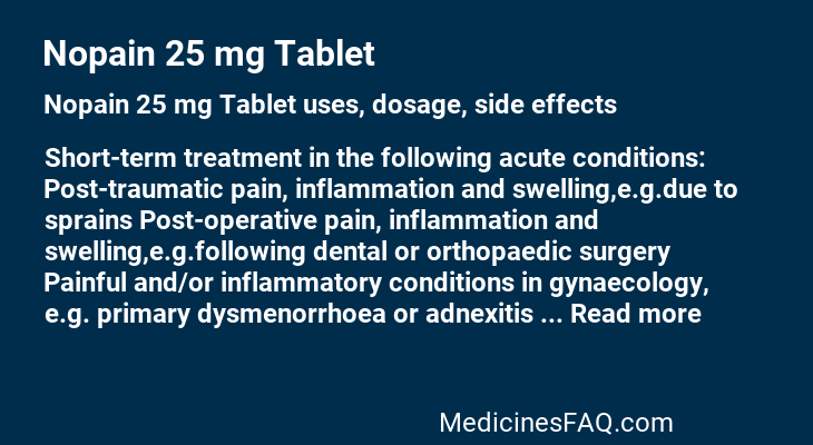 Nopain 25 mg Tablet