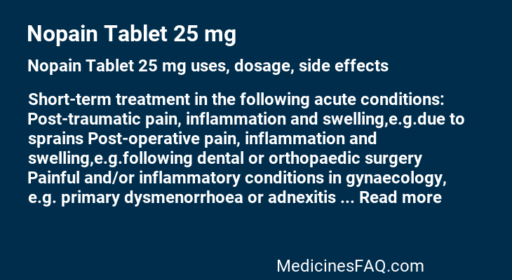 Nopain Tablet 25 mg