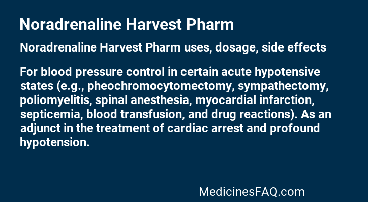 Noradrenaline Harvest Pharm