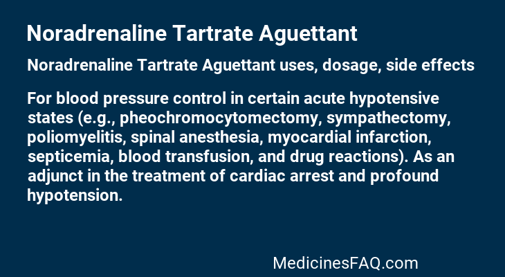 Noradrenaline Tartrate Aguettant