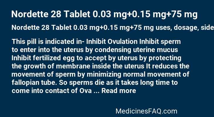 Nordette 28 Tablet 0.03 mg+0.15 mg+75 mg