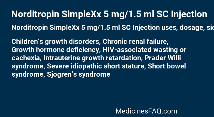 Norditropin SimpleXx 5 mg/1.5 ml SC Injection