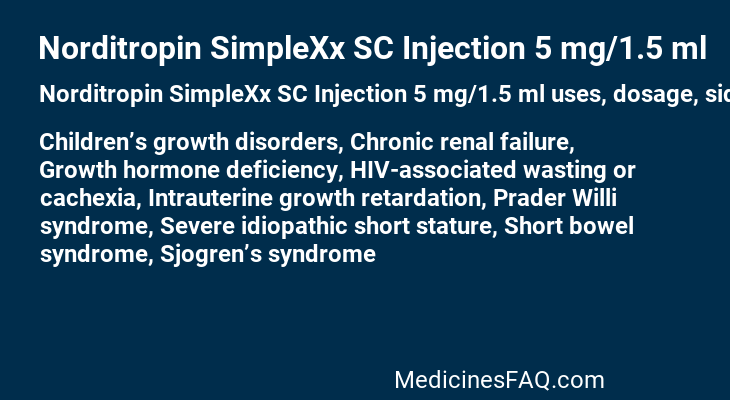 Norditropin SimpleXx SC Injection 5 mg/1.5 ml