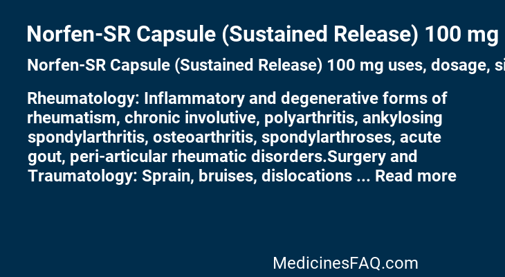 Norfen-SR Capsule (Sustained Release) 100 mg