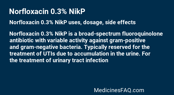 Norfloxacin 0.3% NikP