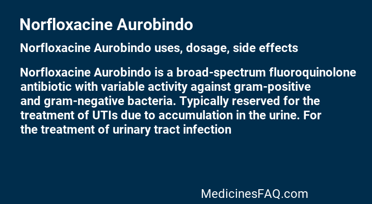 Norfloxacine Aurobindo