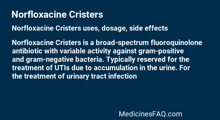 Norfloxacine Cristers