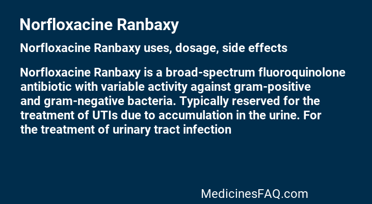 Norfloxacine Ranbaxy