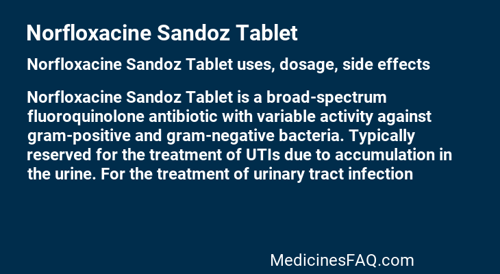 Norfloxacine Sandoz Tablet
