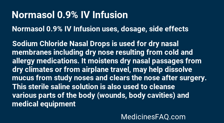 Normasol 0.9% IV Infusion