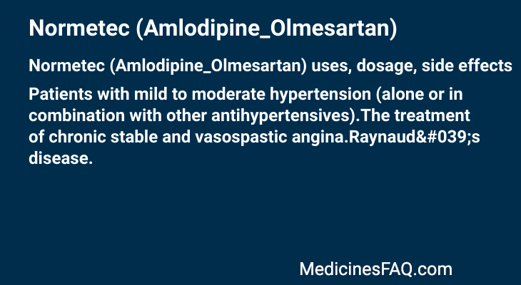 Normetec (Amlodipine_Olmesartan)