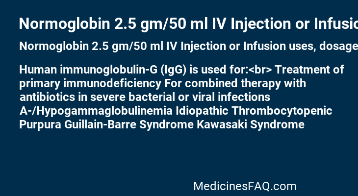 Normoglobin 2.5 gm/50 ml IV Injection or Infusion