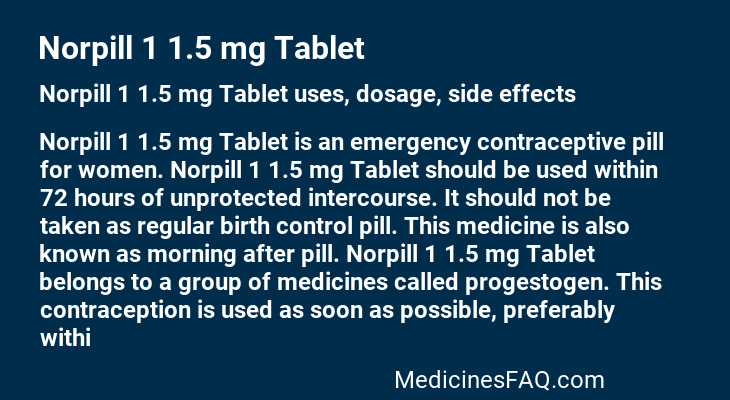 Norpill 1 1.5 mg Tablet