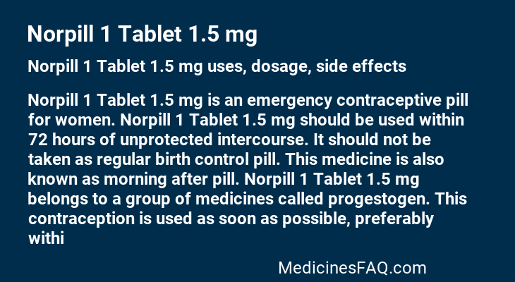 Norpill 1 Tablet 1.5 mg