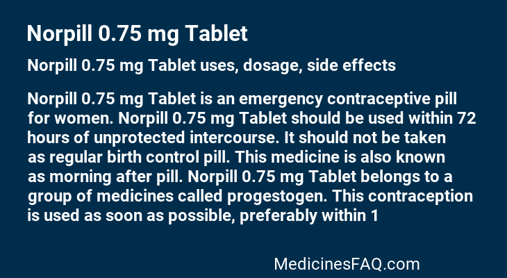 Norpill 0.75 mg Tablet