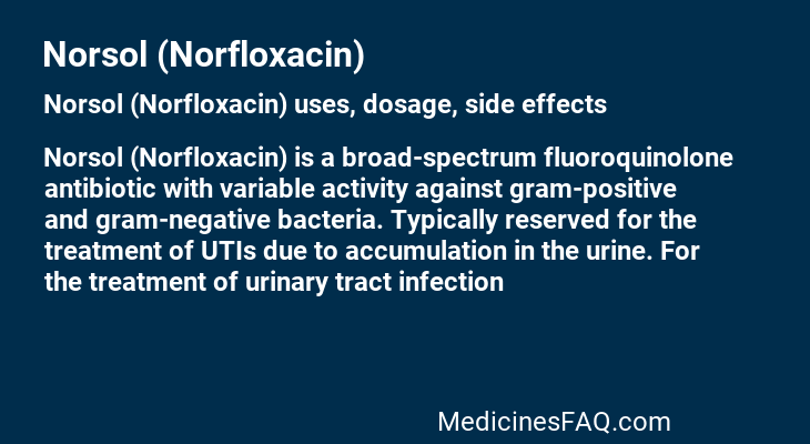Norsol (Norfloxacin)