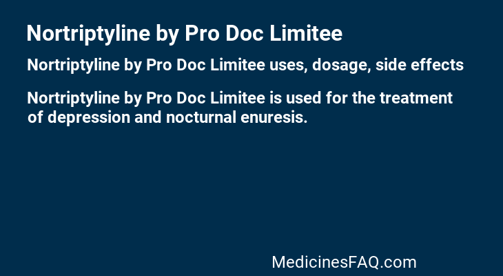 Nortriptyline by Pro Doc Limitee