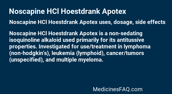 Noscapine HCl Hoestdrank Apotex