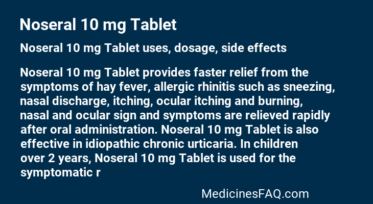 Noseral 10 mg Tablet