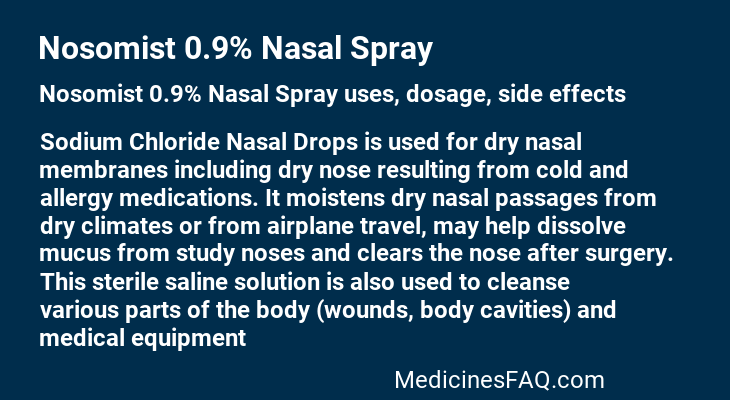 Nosomist 0.9% Nasal Spray