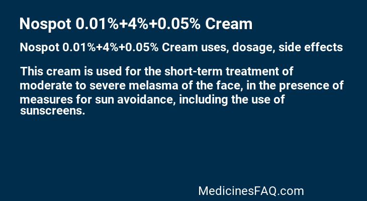 Nospot 0.01%+4%+0.05% Cream