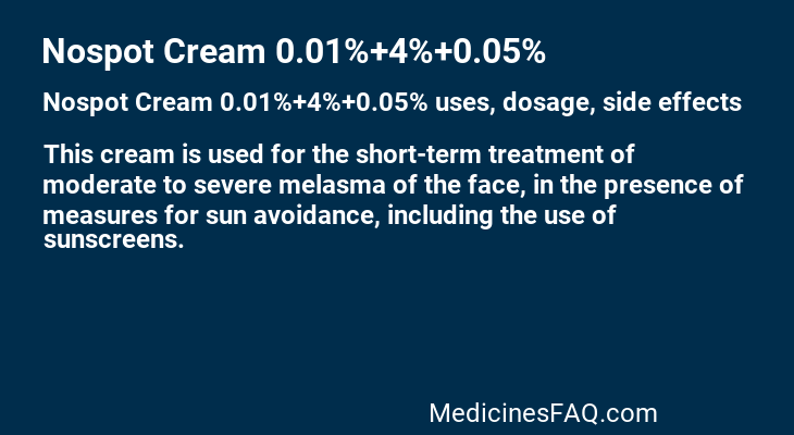 Nospot Cream 0.01%+4%+0.05%