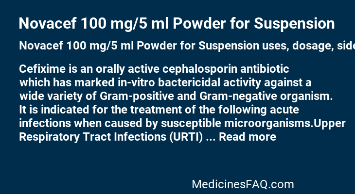 Novacef 100 mg/5 ml Powder for Suspension