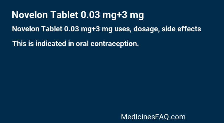 Novelon Tablet 0.03 mg+3 mg