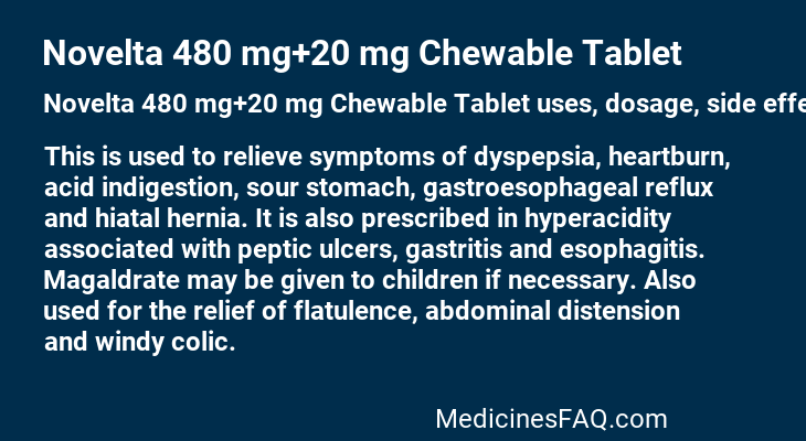 Novelta 480 mg+20 mg Chewable Tablet