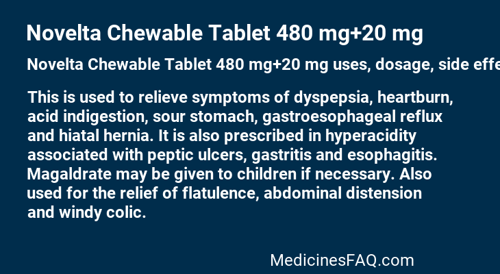 Novelta Chewable Tablet 480 mg+20 mg