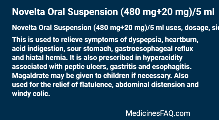 Novelta Oral Suspension (480 mg+20 mg)/5 ml