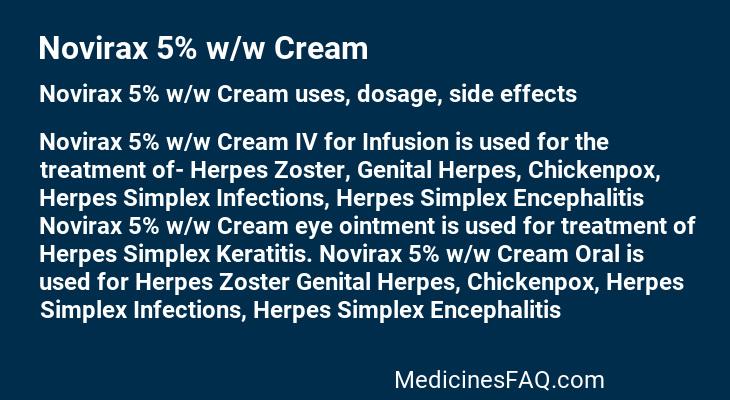 Novirax 5% w/w Cream