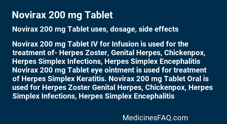 Novirax 200 mg Tablet