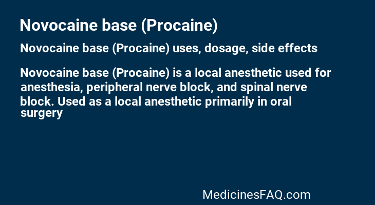 Novocaine base (Procaine)