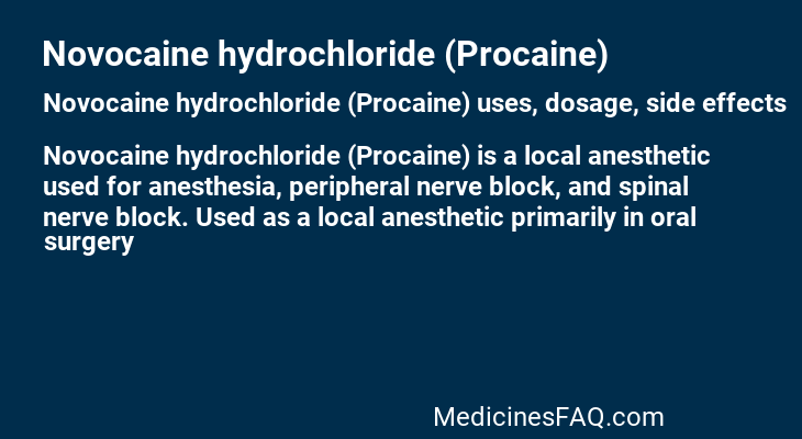 Novocaine hydrochloride (Procaine)