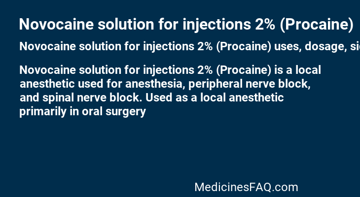 Novocaine solution for injections 2% (Procaine)