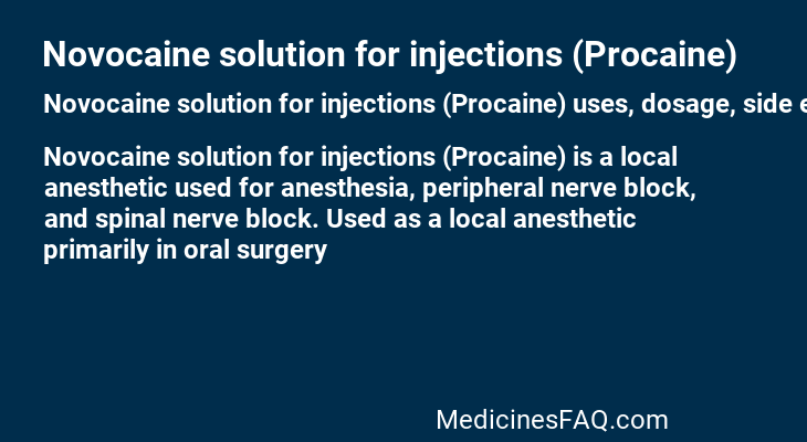 Novocaine solution for injections (Procaine)