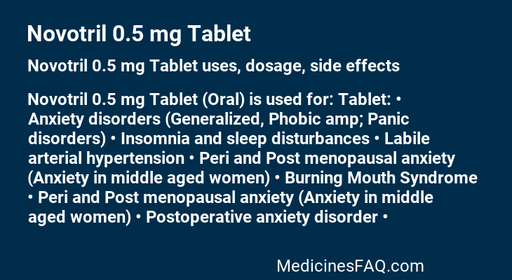 Novotril 0.5 mg Tablet