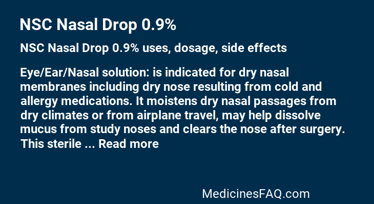 NSC Nasal Drop 0.9%