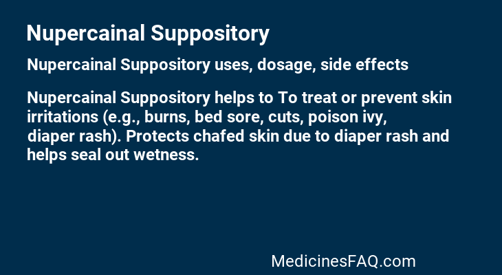 Nupercainal Suppository