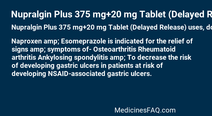 Nupralgin Plus 375 mg+20 mg Tablet (Delayed Release)