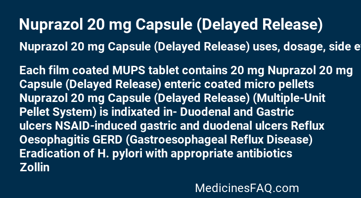 Nuprazol 20 mg Capsule (Delayed Release)